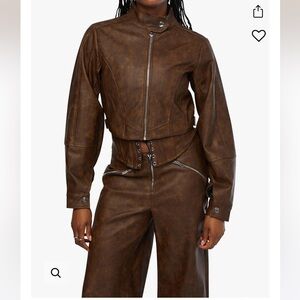 WeWoreWhat Brown Leather Jacket